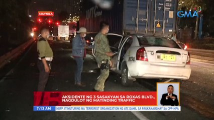 Aksidente ng tatlong sasakyan sa Roxas Blvd., nagdulot ng matinding traffic | UB