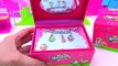 4 Shopkins Jewelry Boxes Charm Necklaces & Earrings Season 1 Characters Video