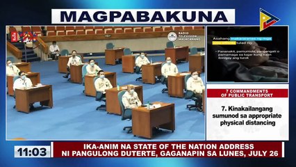 Ika-anim na SONA ni Pangulong Duterte, gaganapin sa Lunes, July 26