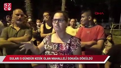 İskenderun'da suları 5 gündür kesik olan mahalleli sokağa döküldü