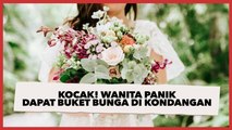 Kocak! Wanita Ini Malah Panik Dapat Buket Bunga di Kondangan, Belum Siap Menikah