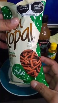 Receta de cocina Botanas de churritos de nopal riquisimos con salsa limon delicioso
