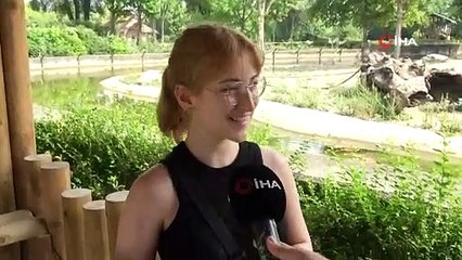 Bursa Hayvanat Bahçesi'nde bunalan hayvanlar böyle serinledi
