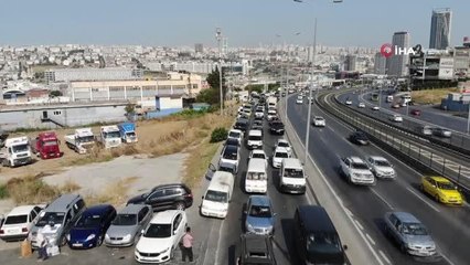 Avcılar E-5'te kurban yoğunluğu drone ile görüntülendi