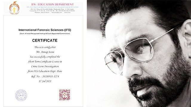 Crime Patrol Host Anup Soni Completes Crime Scene Investigation Course From IFS