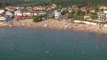Kandıra Plajları bayram öncesi tatilcilerle doldu