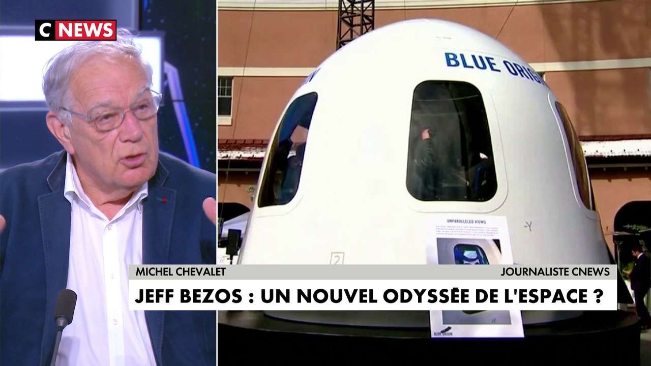 Michel Chevalet : «Jeff Bezos met au point un matériel qui ne va pas servir  qu'au tourisme spatial, mais à des missions beaucoup plus technologiques» -  Vidéo Dailymotion