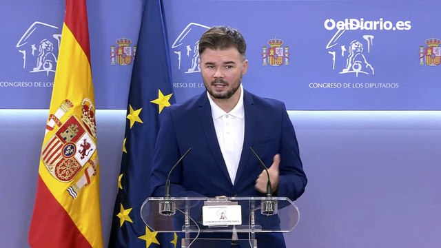 Rufián, sobre el revisionismo del acto del PP: A Casado le marca la agenda Ayuso y eso le hace asalvajarse más