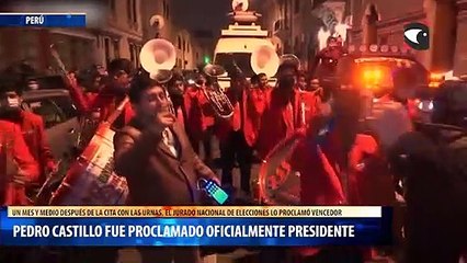 Pedro Castillo fue proclamado oficialmente Presidente