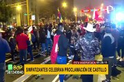 Centro de Lima: Simpatizantes de Perú Libre se amanecieron celebrando