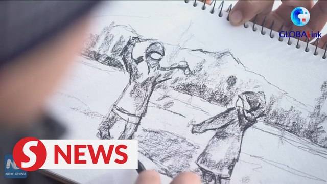 Ethnic Kazakh father records happy life through paintings