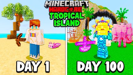 I Survived 100 Days on a TROPICAL ISLAND in Hardcore Minecraft...