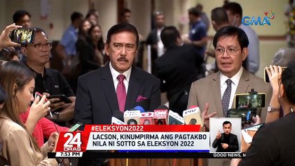 Lacson, kinumpirma ang pagtakbo nila ni Sotto sa Eleksyon 2022 | 24 Oras