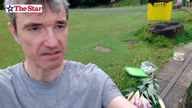 Tributes at Crookes Valley Park in Sheffield after a man drowned there on Sunday.