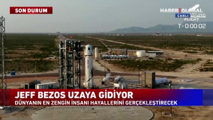 11 dakikalık tarihi uçuş... Dünyanın en zengini Jeff Bezos ve ekibi uzaya çıktı!