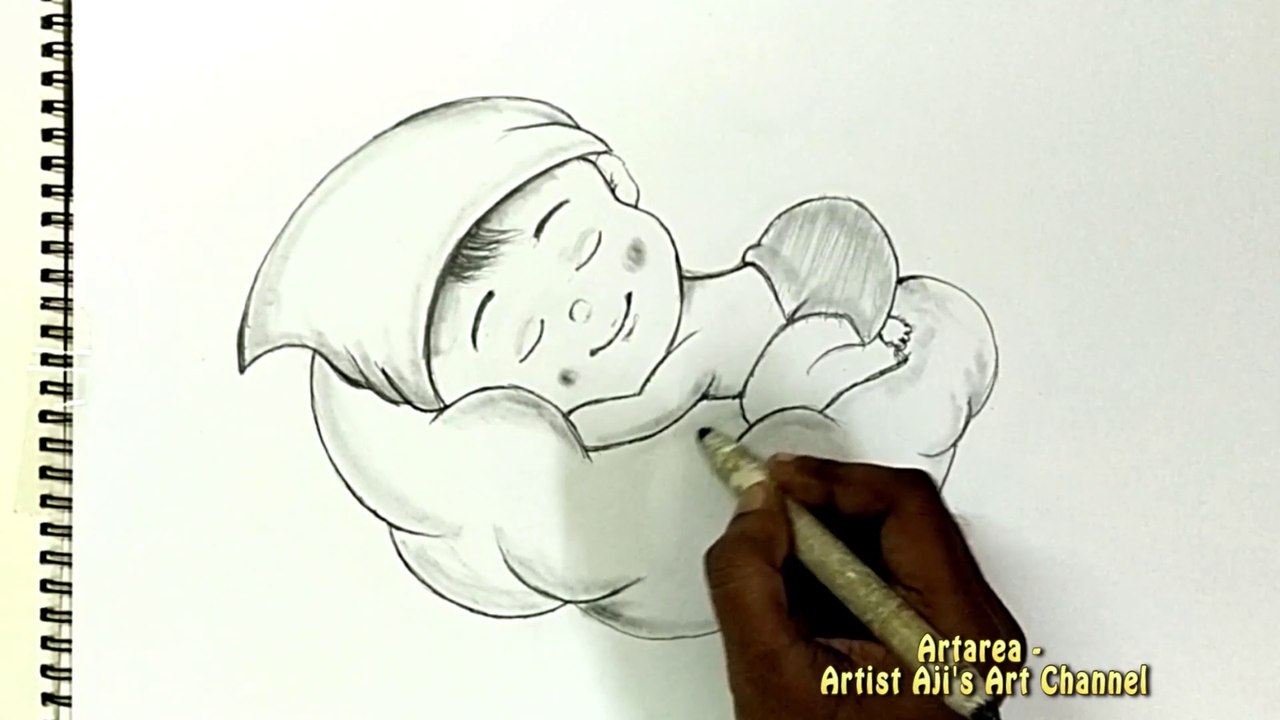 baby angel pencil drawings