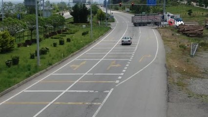 Giresun'da kaza anı drone ile görüntülendi