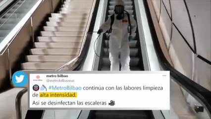 Los ciudadanos de Bilbao se mofan de la desinfección del metro