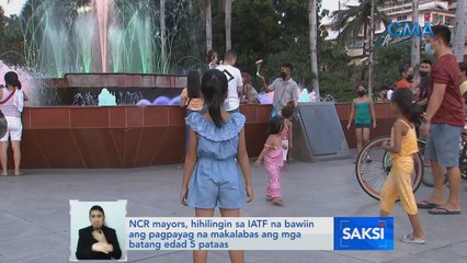 NCR mayors, hihilingin na bawiin ang pagpayag na makalabas ang mga batang edad 5 pataas | Saksi