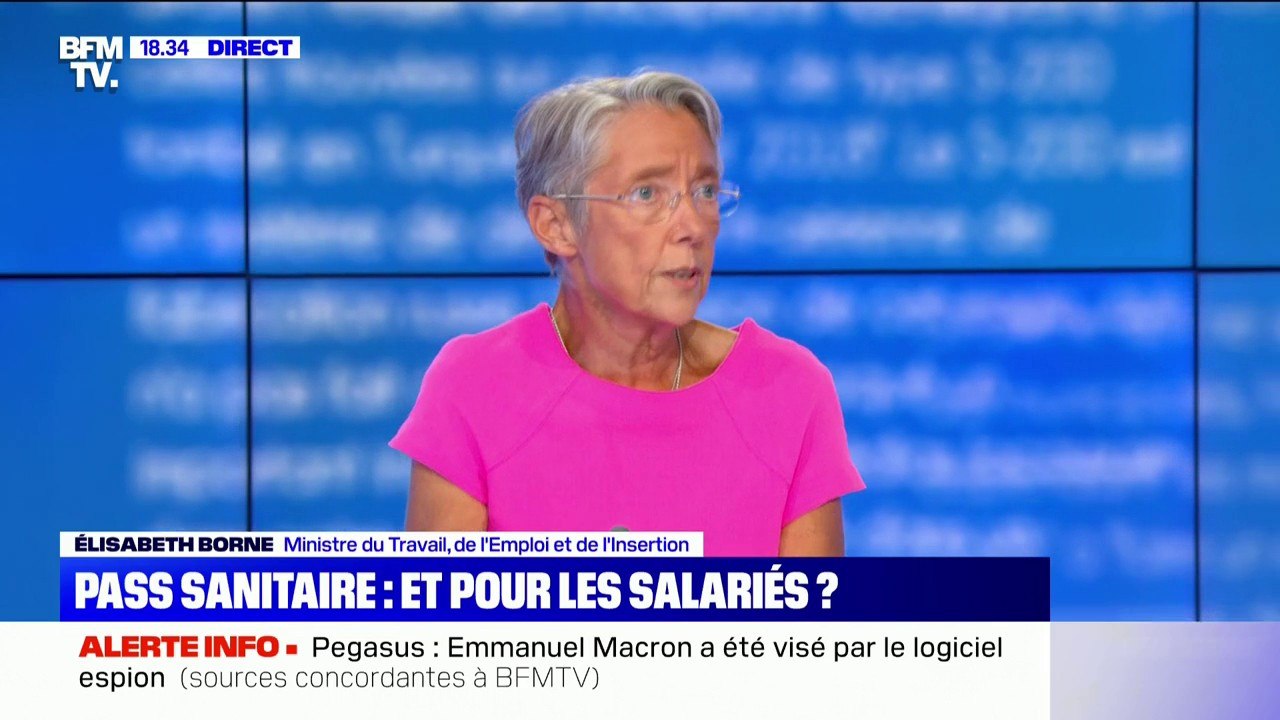 Interrogée sur un éventuel report du pass sanitaire étendu, Élisabeth Borne estime que "la quatrième vague, c'est maintenant"