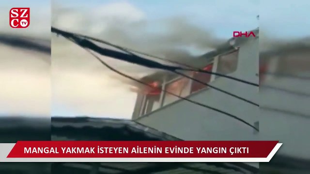 Beyoğlu'nda mangal yakmak isteyen ailenin evinde yangın çıktı