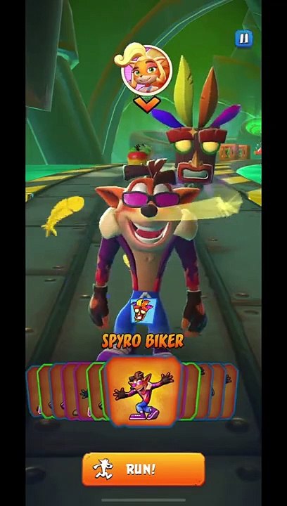 Spyro Biker Crash Bandicoot Skin Gameplay - Crash Bandicoot: On The Run!