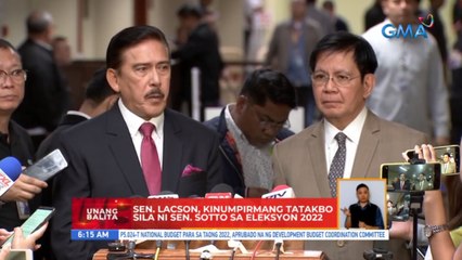 Sen. Lacson, kinumpirmang tatakbo sila ni Sen. Sotto sa Eleksyon 2022 | UB