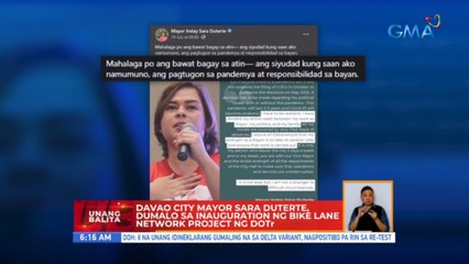 Davao City Mayor Sara Duterte, dumalo sa inauguration ng bike lane network project ng DOTr | UB