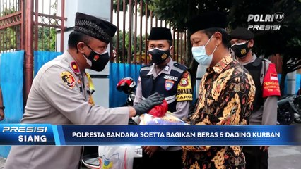 Polresta Bandara Soekarno-Hatta Bagikan 150 Paket Beras dan Daging Kurban