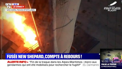 Envol de la fusée Blue Origin de Jeff Bezos retransmis sur BFMTV.