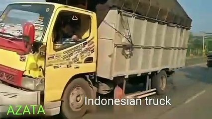 Indonesian truck driver dangerous stunts