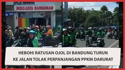 Heboh! Ratusan Ojol di Bandung Turun ke Jalan Tolak Perpanjangan PPKM Darurat