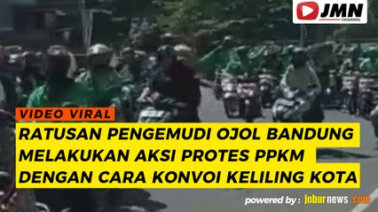 REPORTASE - RATUSAN OJOL BANDUNG MELAKUKAN AKSI PROTES PPKM DENGAN CARA KONVOI KELILING KOTA