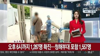 [속보] 오후 6시까지 1,287명 확진…청해부대 270명 포함시 1,557명