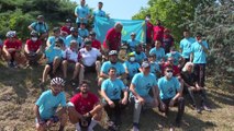 ANKARA - Türk ve Kazak bisikletçiler Anıtkabir'e pedal çevirdi