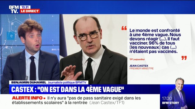 Quatrième vague, nouveaux créneaux de vaccination, contrôle du pass sanitaire ce qu'a dit Jean Castex