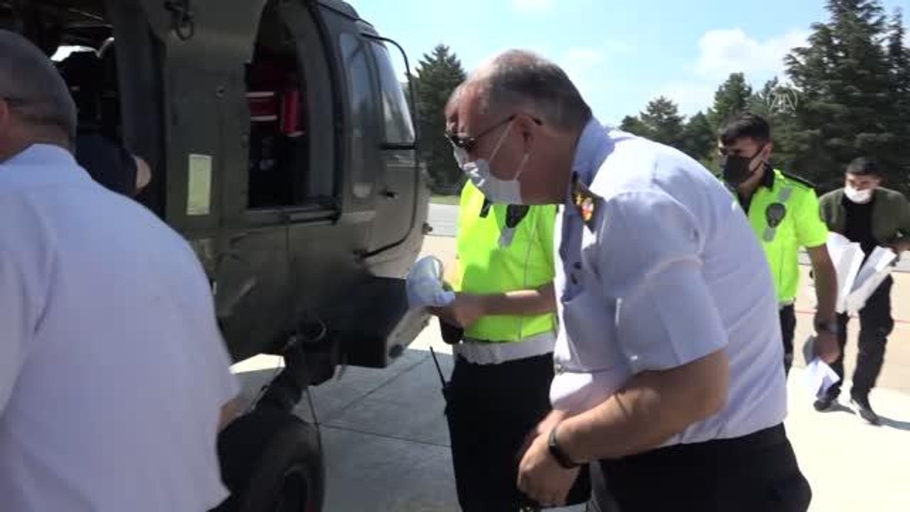 Son dakika haberleri... ESKİŞEHİR - Jandarma ekipleri helikopter destekli trafik denetimi gerçekleştirdi