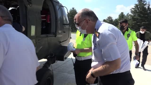 Son dakika haberleri... ESKİŞEHİR - Jandarma ekipleri helikopter destekli trafik denetimi gerçekleştirdi