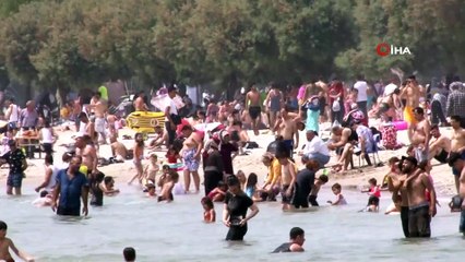Menekşe Plajı’nda ‘bayram’ yoğunluğu