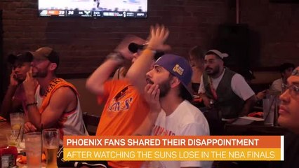 Video herunterladen: Phoenix fans left disappointed after Suns' NBA Finals defeat