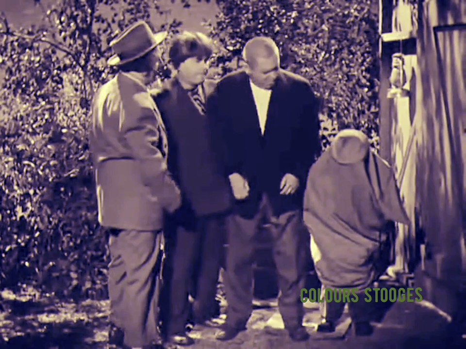 Comedy three stooges at cemetery short clip colours