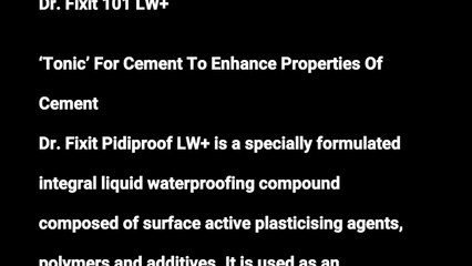How to Use Dr Fixit 101 LW+ , Ratio for Waterproofing, Dr Fixit waterproofing