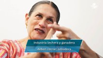 La senadora Jesusa Rodríguez dice que la industria lechera debe cerrar