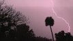 Massive lightning bolts accompany storms striking the Gulf Coast