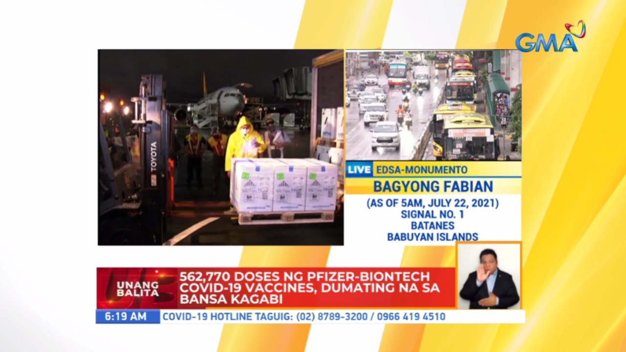 562,770 doses ng Pfizer-BioNTech COVID-19 vaccines, dumating na sa bansa kagabi | UB