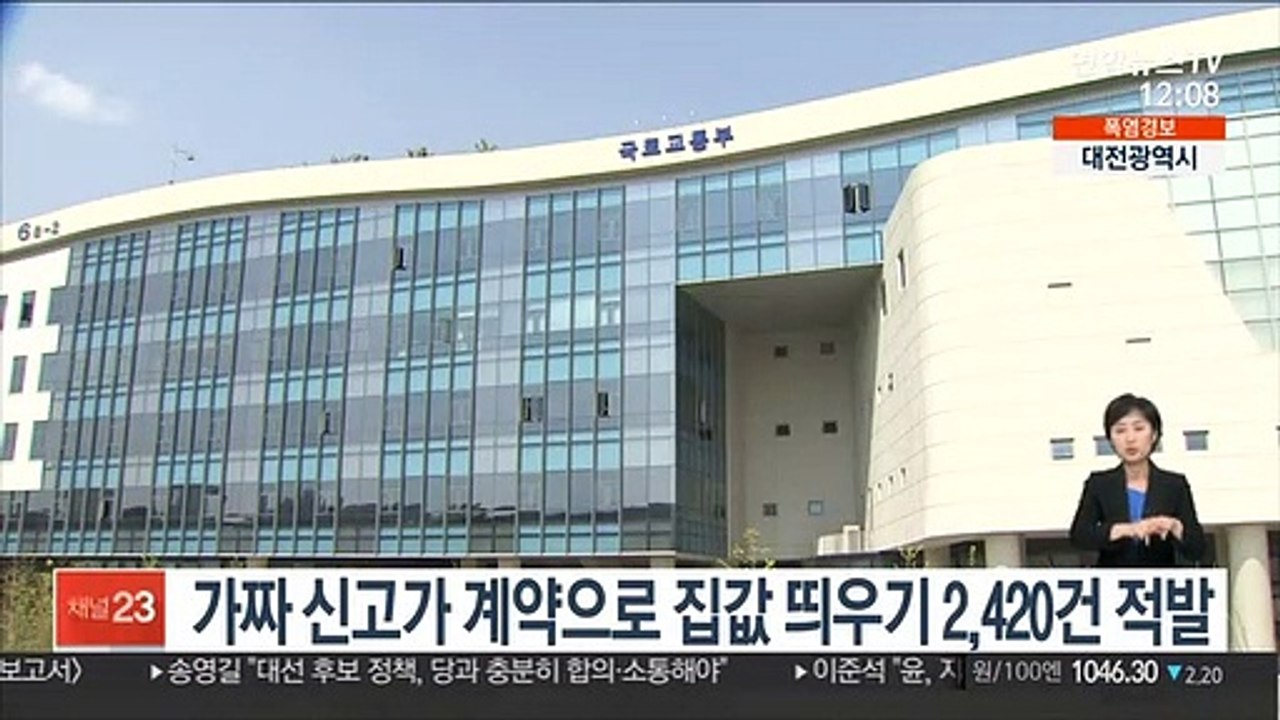 가짜 신고가 계약으로 집값 띄우기 2,420건 적발