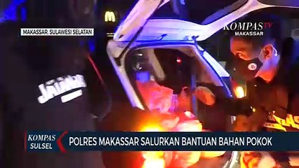 Jatanras Polrestabes Makassar Bagikan 100 Sembako PPKM Mikro