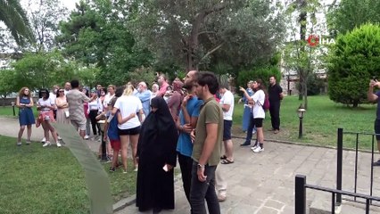 Trabzon'daki Ayasofya Camii'nde bayram yoğunluğu