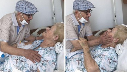 58 yıldır ilk kez ayrı kalan çiftin buluşma anı duygulandırdı