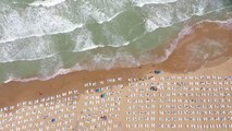 (Drone) - Kurban bayramının 3. gününde Gümüşdere plajı boş kaldı